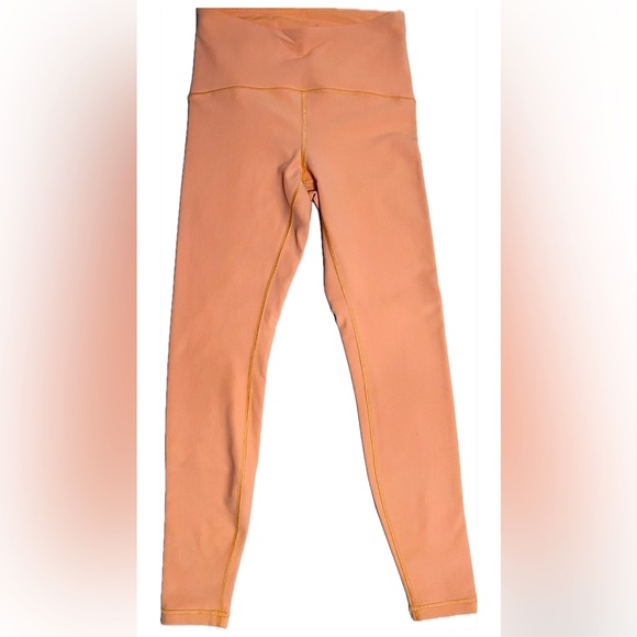 Lululemon Ribbed Contoured High Rise Tight | Color: Malibu Peach | Size 6 - Picture 3 of 7